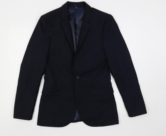 Mens UK Size 36 Topman Regular Blue Suit Jacket
