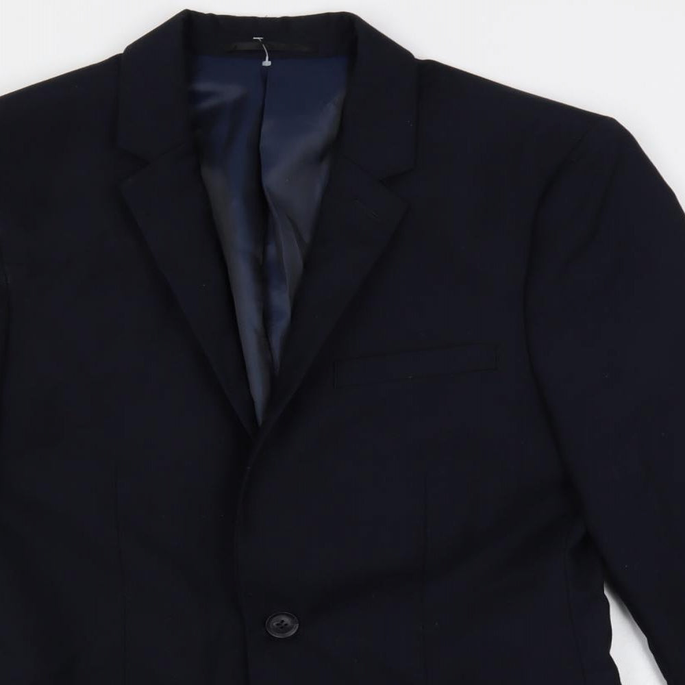 Mens UK Size 36 Topman Regular Blue Suit Jacket