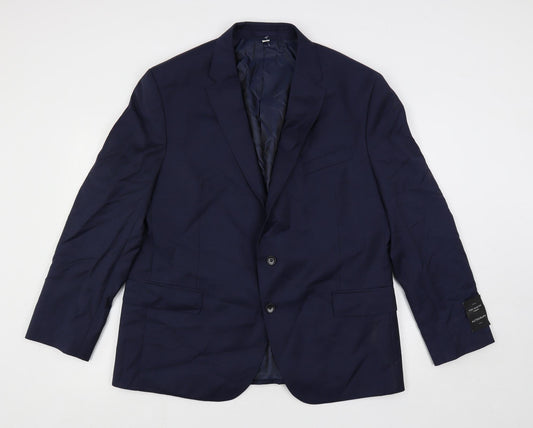 Autograph Mens Blue Wool Jacket Suit Jacket Size 46 Regular