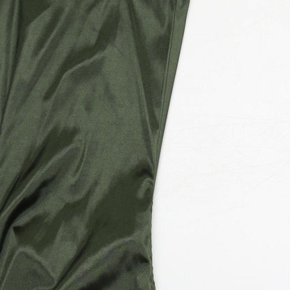 Divided by H&M Womens Green Polyester Bodycon Size 2XS Cowl Neck Pullover - Ruched