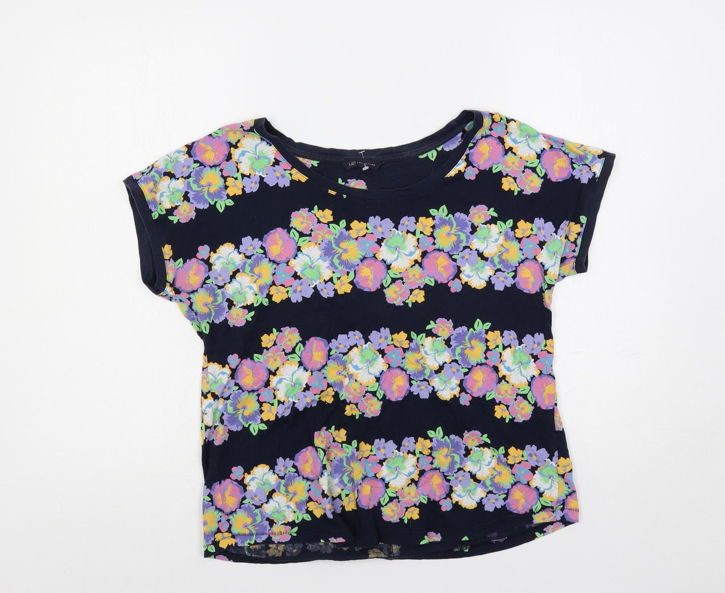 Womens UK Size 14 Marks and Spencer Blue Basic T-Shirt