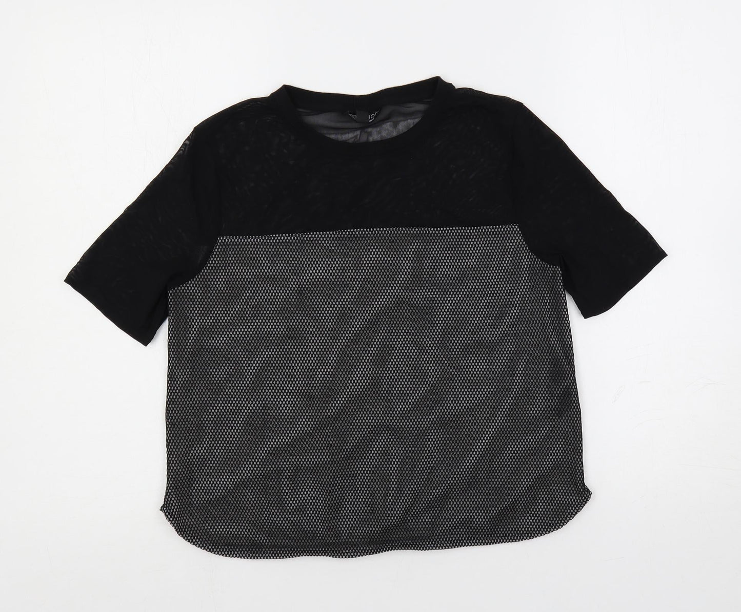 Womens UK Size 10 Topshop Black Basic T-Shirt