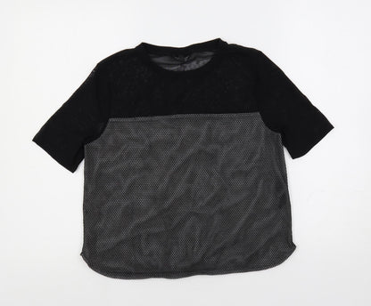 Womens UK Size 10 Topshop Black Basic T-Shirt
