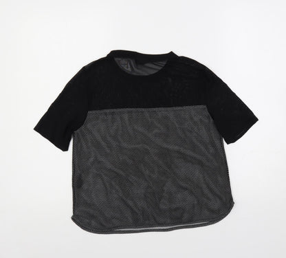 Womens UK Size 10 Topshop Black Basic T-Shirt