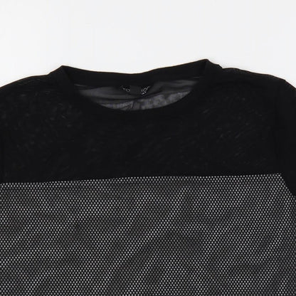Womens UK Size 10 Topshop Black Basic T-Shirt