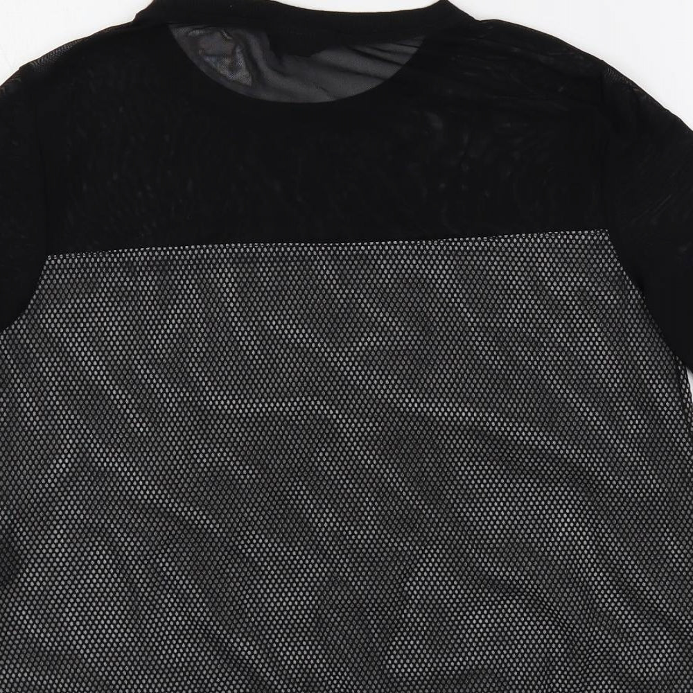 Womens UK Size 10 Topshop Black Basic T-Shirt