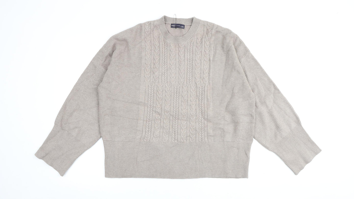 Womens UK Size L Marks and Spencer Beige Pullover Jumper