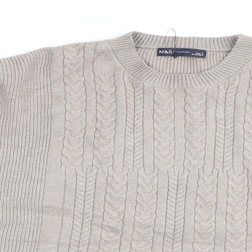 Womens UK Size L Marks and Spencer Beige Pullover Jumper