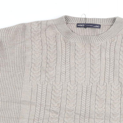 Womens UK Size L Marks and Spencer Beige Pullover Jumper