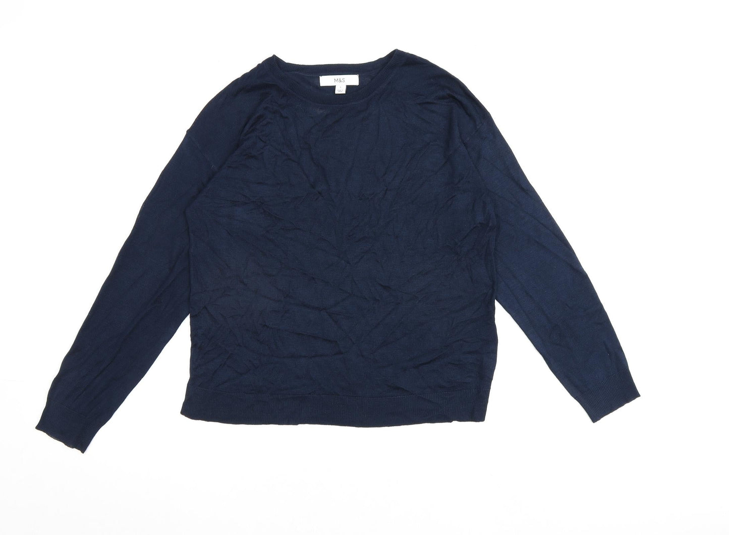 Womens UK Size S Marks and Spencer Blue Pullover Jumper