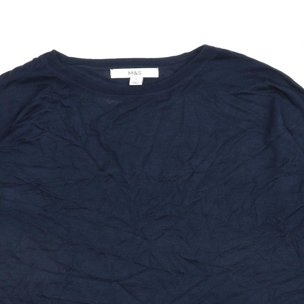 Womens UK Size S Marks and Spencer Blue Pullover Jumper