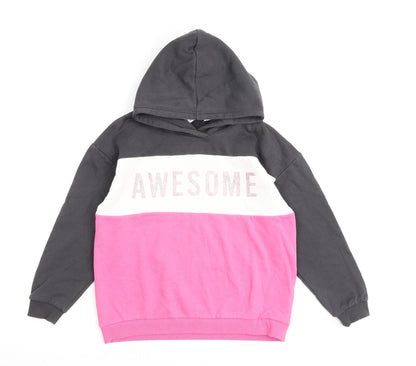 H&M Girls Multicoloured Cotton Pullover Hoodie Size 9-10 Years Pullover