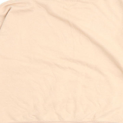 Boohoo Womens Pink Cotton Pullover Sweatshirt Size XS Snap