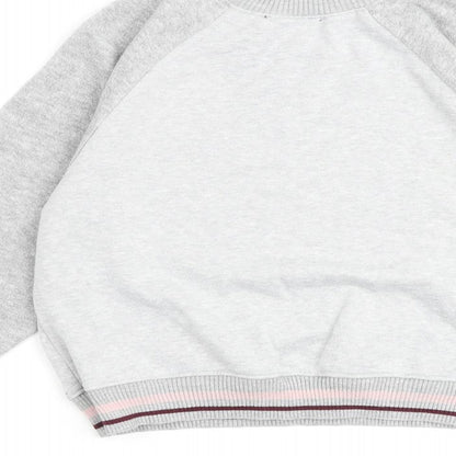 New Look Womens Grey Cotton Pullover Sweatshirt Size 6 Pullover