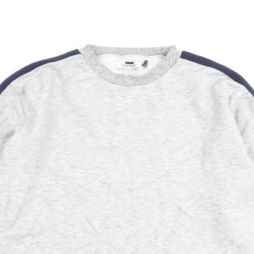 Topman Mens Grey Cotton Pullover Sweatshirt Size XS - 2xs