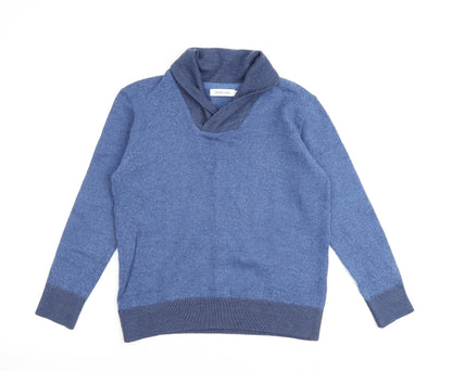 Arturo Calle Womens Blue V-Neck Acrylic Henley Jumper Size S