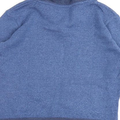 Arturo Calle Womens Blue V-Neck Acrylic Henley Jumper Size S