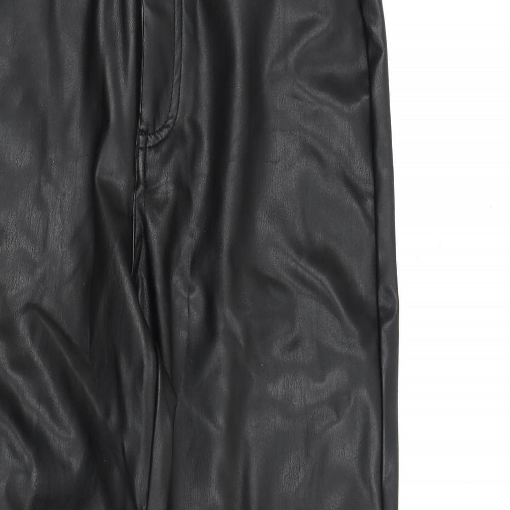 Only Womens Black Polyester Trousers Size S L27 in Regular Zip