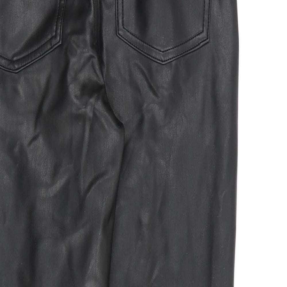 Only Womens Black Polyester Trousers Size S L27 in Regular Zip