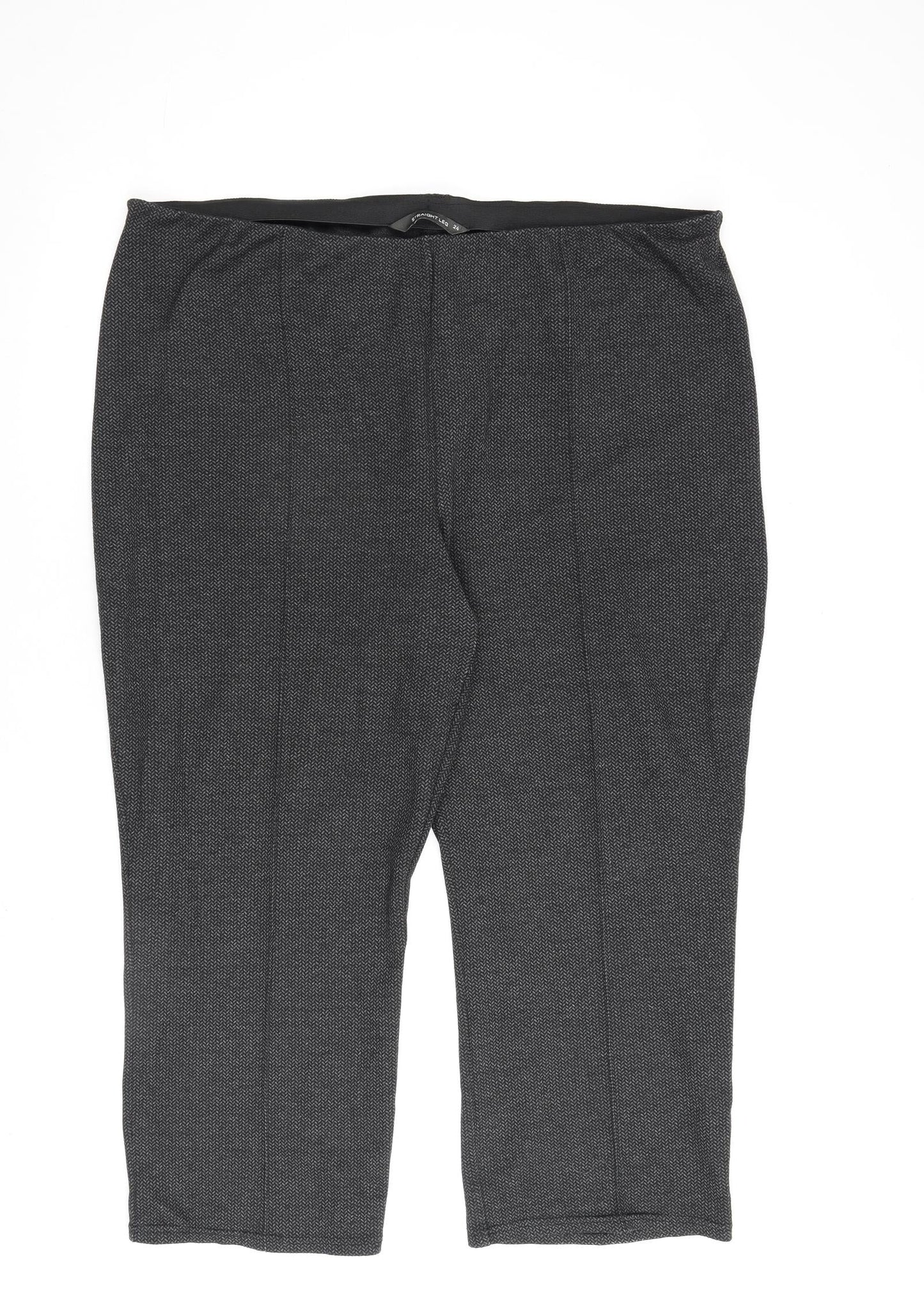 Bonmarché Womens Grey Polyester Trousers Size 24 L25 in Regular