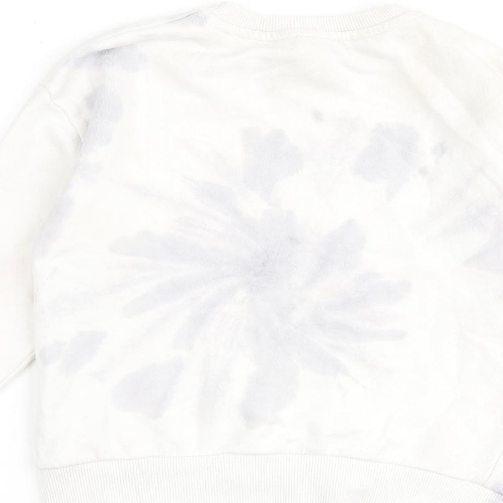 Zara Girls White 100% Cotton Pullover Sweatshirt Size 7 Years Pullover