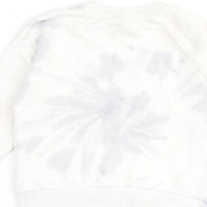 Zara Girls White 100% Cotton Pullover Sweatshirt Size 7 Years Pullover