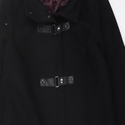 Womens UK Size 12 Marks and Spencer Black Overcoat