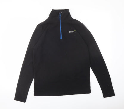 Glert Womens Black Polyester Pullover Sweatshirt Size XS Zip