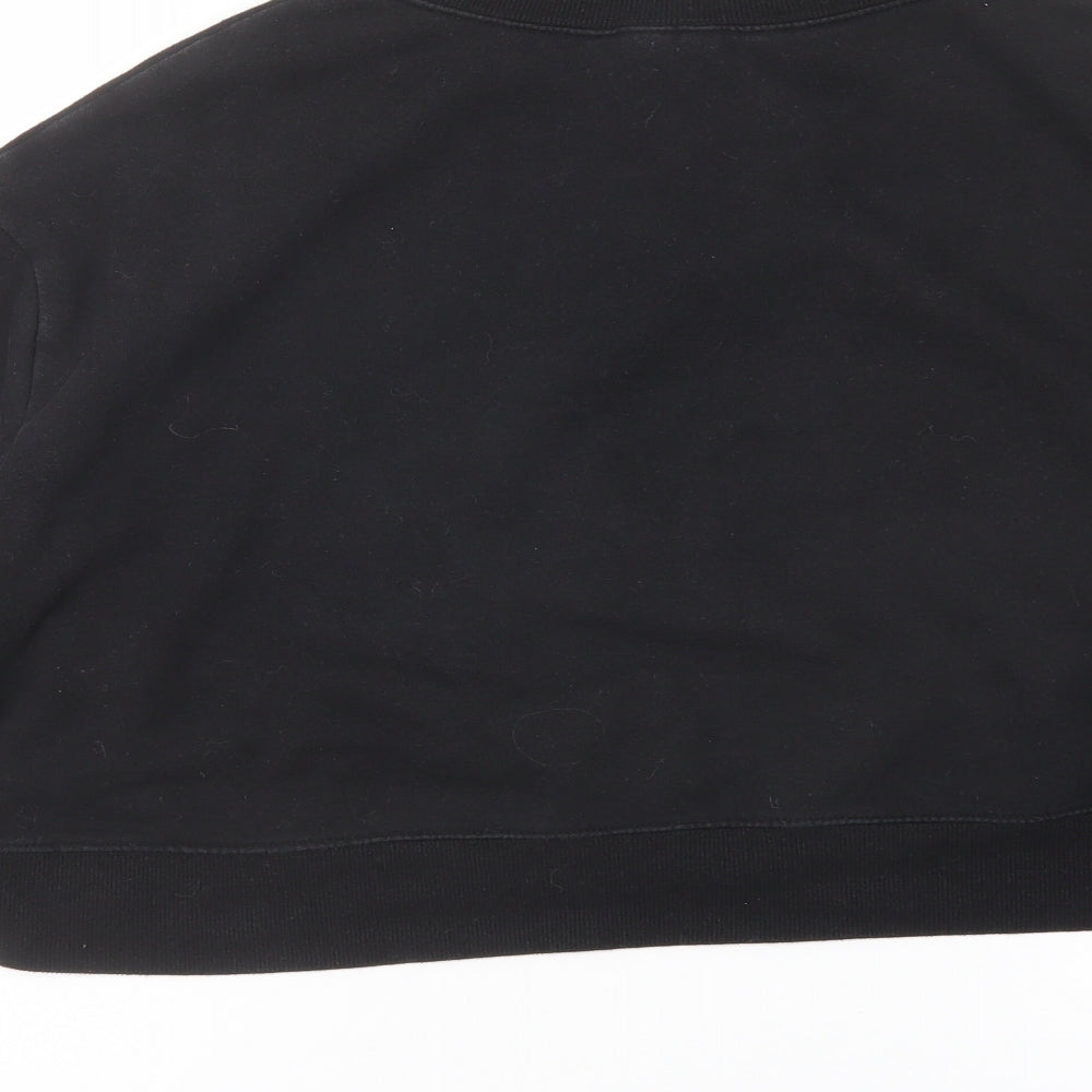 H&M Womens Black Cotton Pullover Sweatshirt Size L Zip