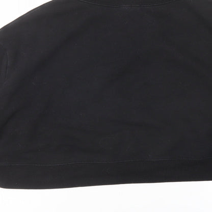 H&M Womens Black Cotton Pullover Sweatshirt Size L Zip