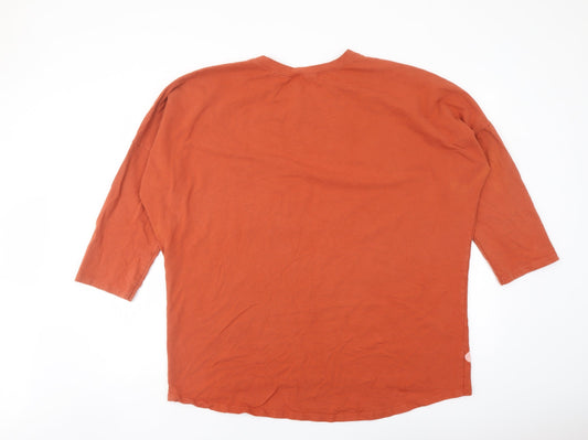 Alexara Womens Red Polka Dot Cotton Basic Blouse Size L Round Neck