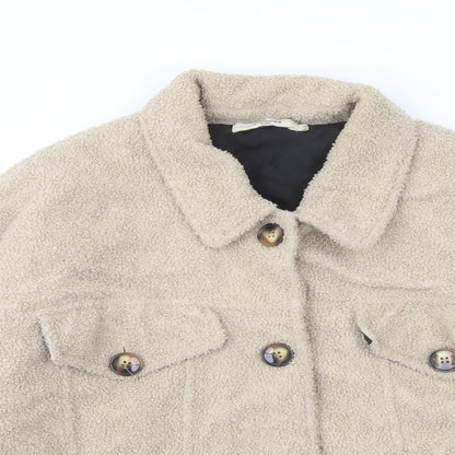 Daphnea Womens Beige Jacket Size L Button