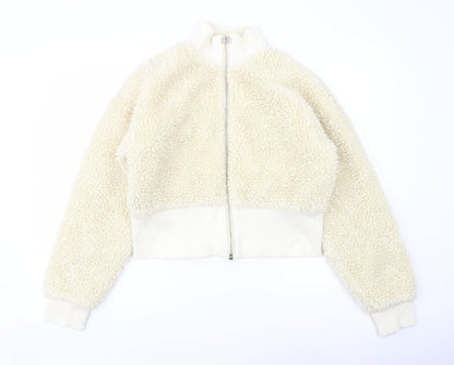 Womens UK Size M Weekday Ivory Bomber Jacket