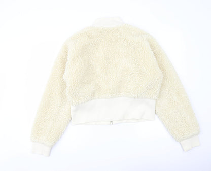 Womens UK Size M Weekday Ivory Bomber Jacket