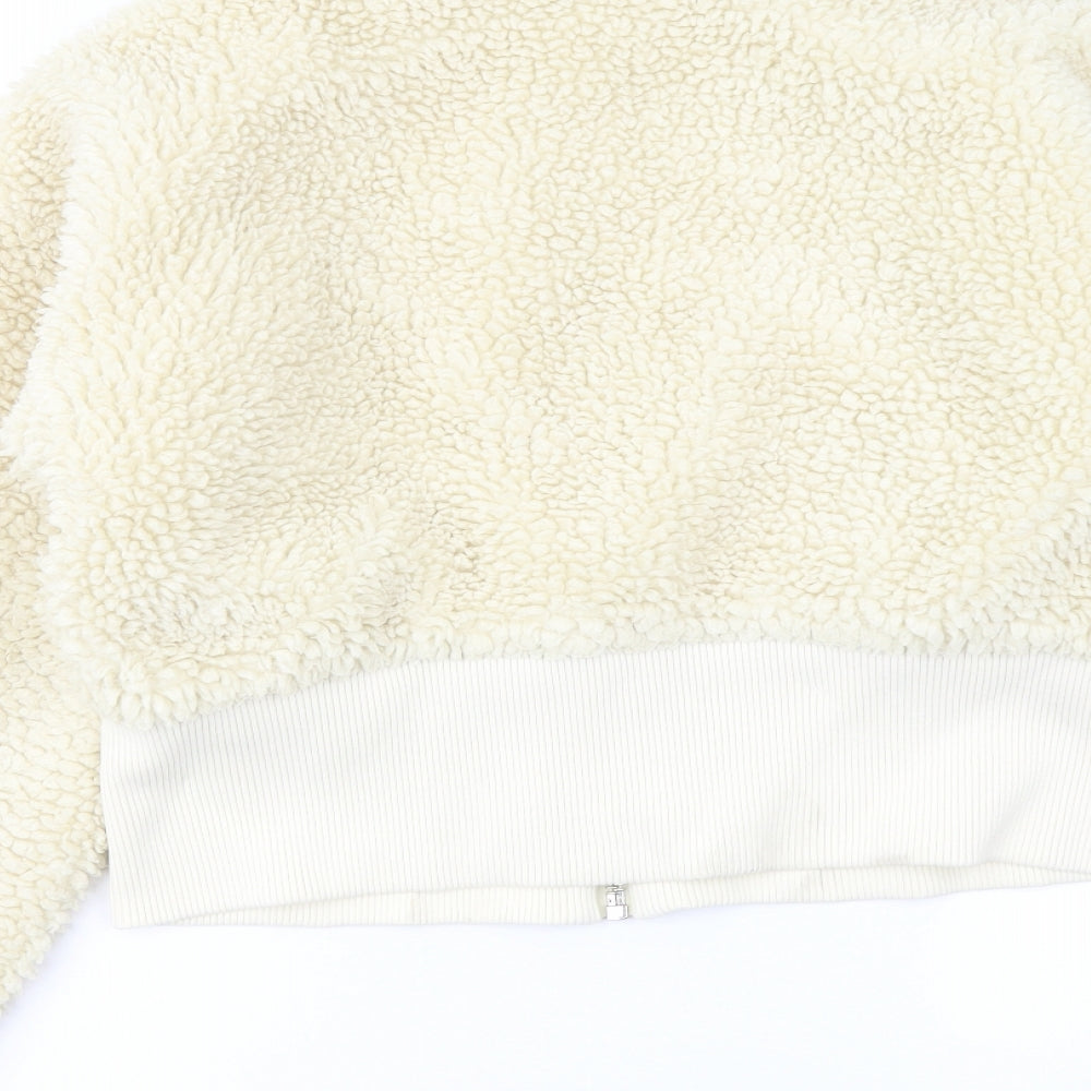 Womens UK Size M Weekday Ivory Bomber Jacket