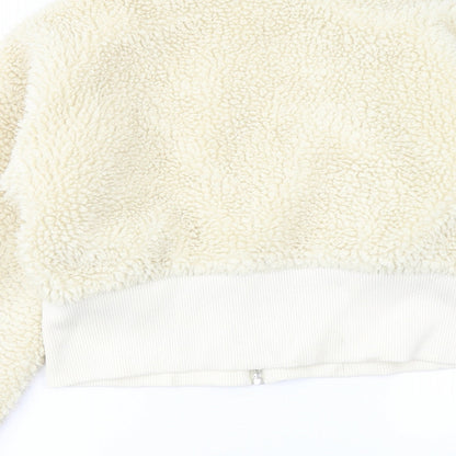Womens UK Size M Weekday Ivory Bomber Jacket