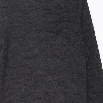Phase Eight Womens Grey Acrylic Jumper Dress Size 14 Round Neck Pullover
