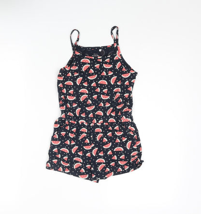name it Girls Blue Geometric Cotton Playsuit One-Piece Size 7 Years Pullover - Watermelon Print