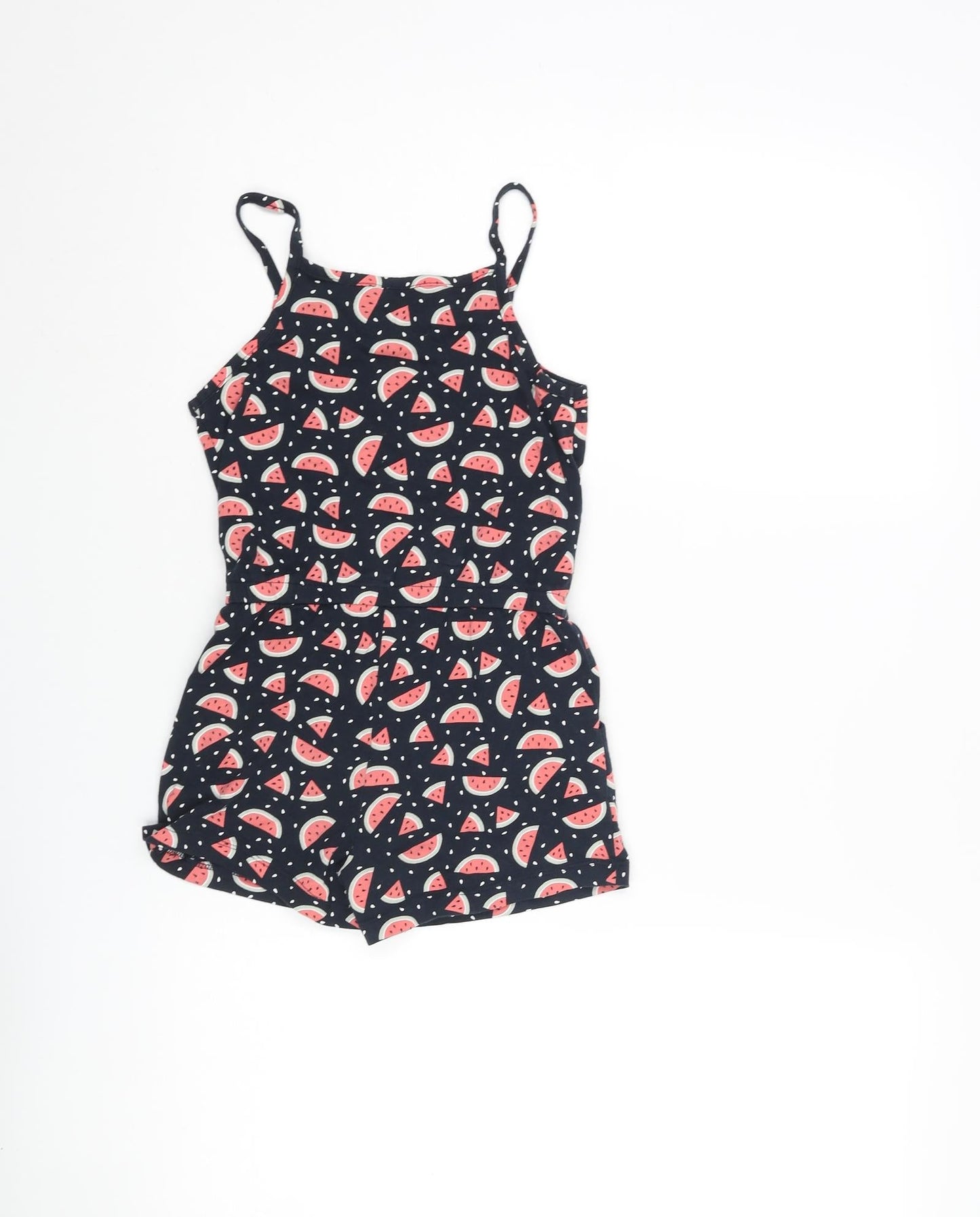 name it Girls Blue Geometric Cotton Playsuit One-Piece Size 7 Years Pullover - Watermelon Print