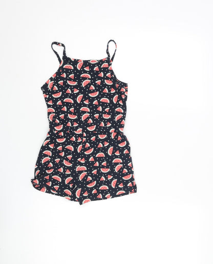 name it Girls Blue Geometric Cotton Playsuit One-Piece Size 7 Years Pullover - Watermelon Print