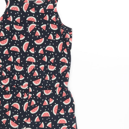 name it Girls Blue Geometric Cotton Playsuit One-Piece Size 7 Years Pullover - Watermelon Print