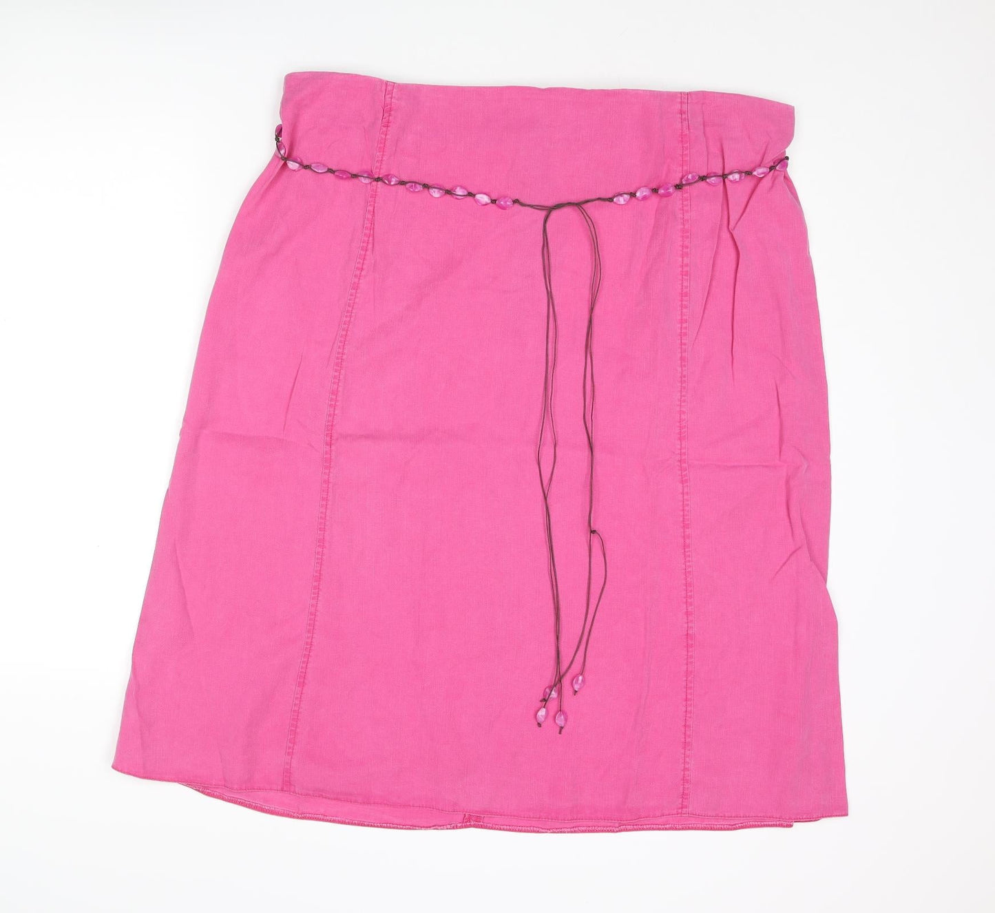 Ann Harvey Womens Pink Lyocell A-Line Skirt Size 22 Zip - Beaded Belt