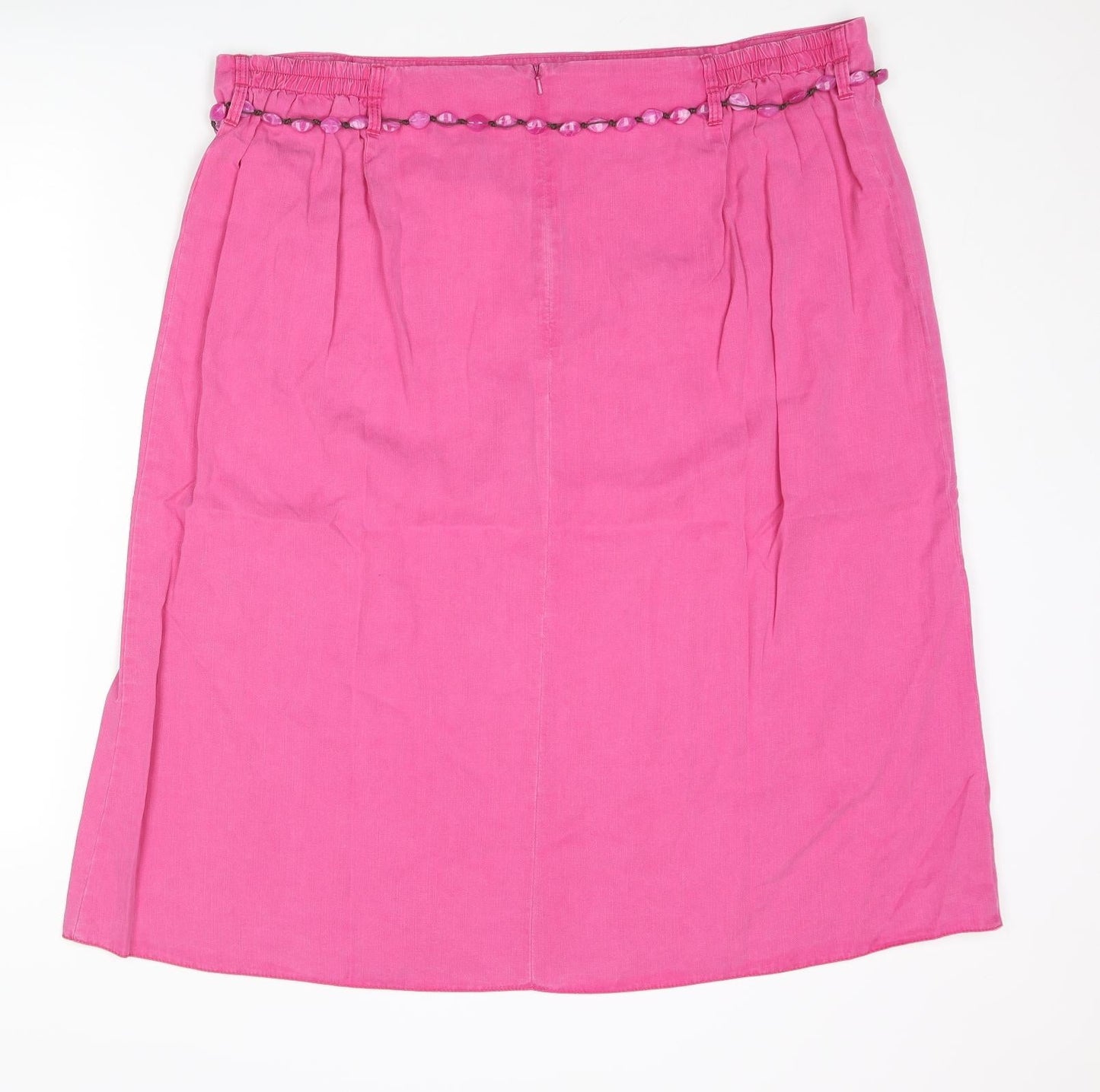 Ann Harvey Womens Pink Lyocell A-Line Skirt Size 22 Zip - Beaded Belt
