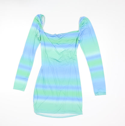 I SAW IT FIRST Womens Multicoloured Polyester Mini Size 14 Sweetheart Pullover - Ombre Cut Out