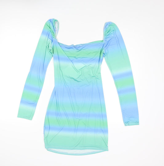 I SAW IT FIRST Womens Multicoloured Polyester Mini Size 14 Sweetheart Pullover - Ombre Cut Out
