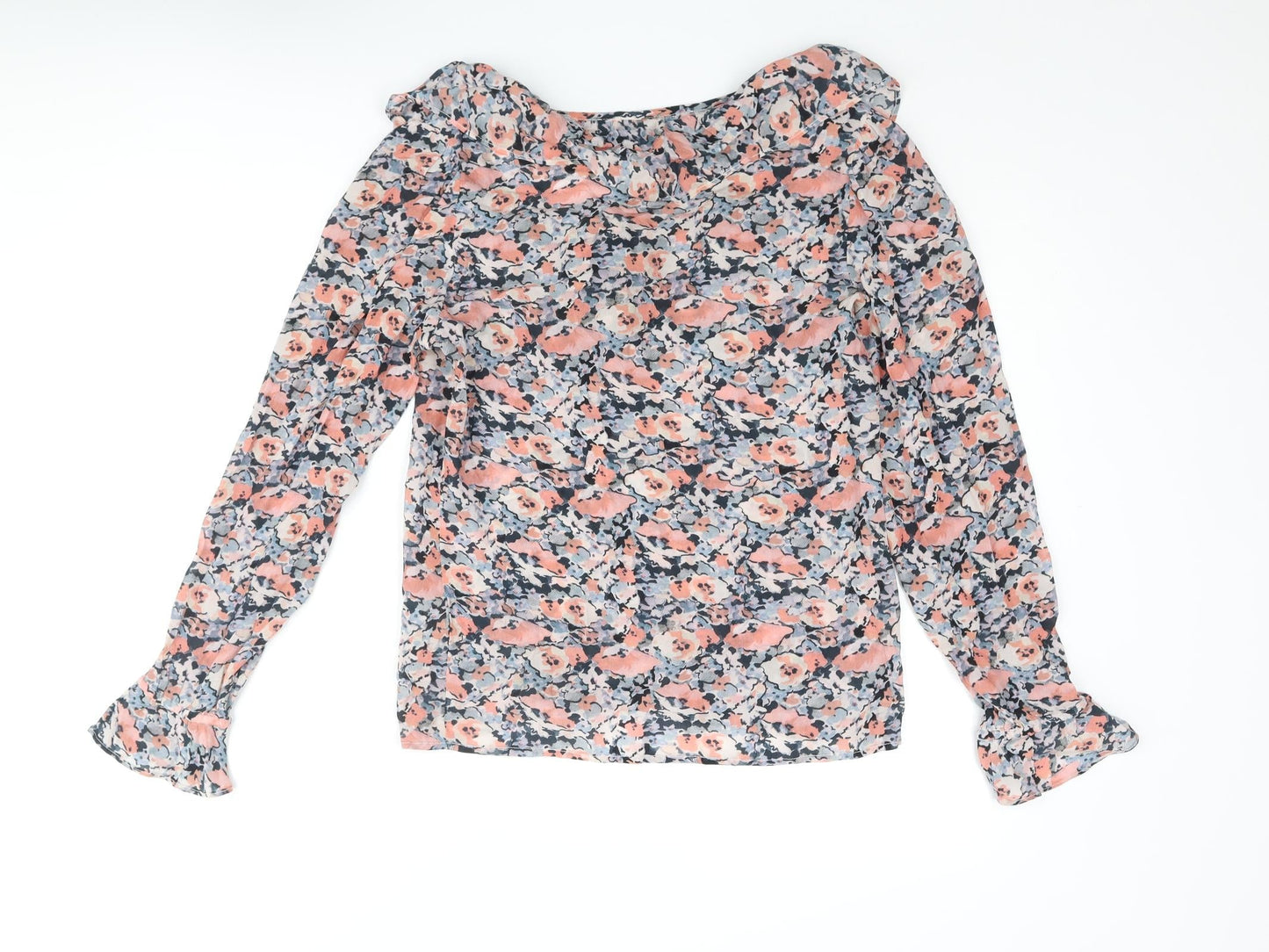 Lily and Lionel Womens Multicoloured Floral Viscose Basic Blouse Size XS V-Neck - Frill