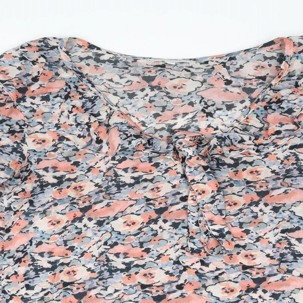 Lily and Lionel Womens Multicoloured Floral Viscose Basic Blouse Size XS V-Neck - Frill