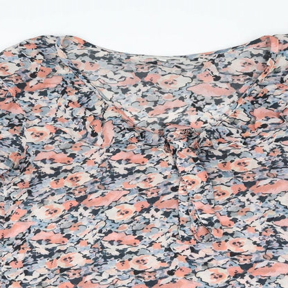 Lily and Lionel Womens Multicoloured Floral Viscose Basic Blouse Size XS V-Neck - Frill