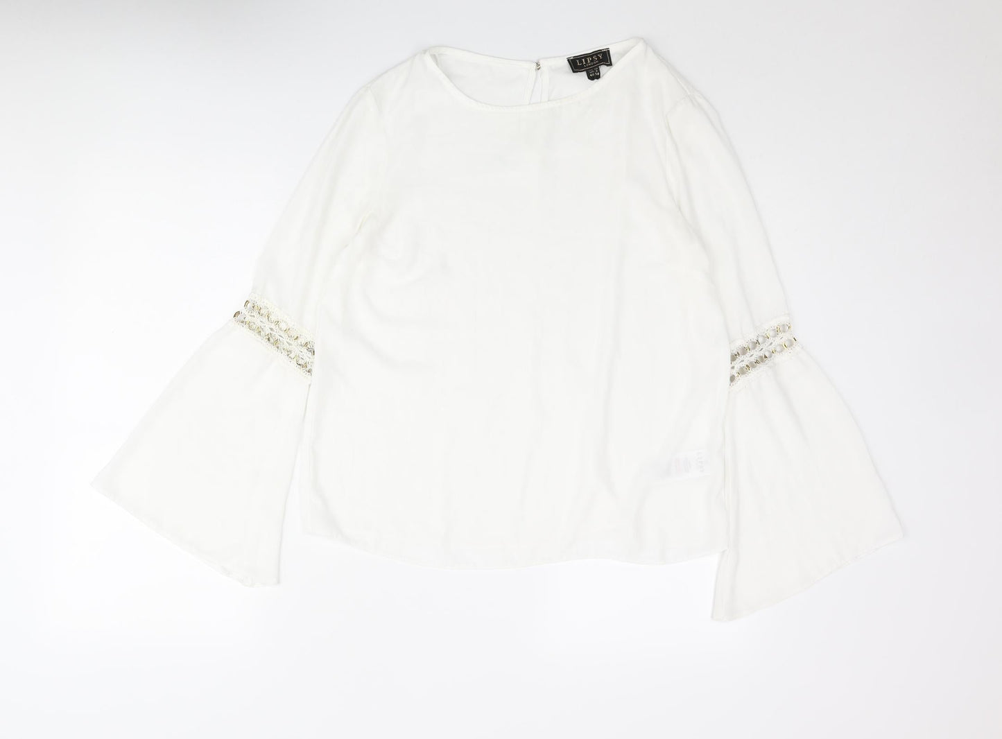 Womens UK Size M Lipsy White Basic Blouse
