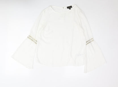 Womens UK Size M Lipsy White Basic Blouse